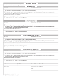 Form AOC-J-121 Juvenile Summons and Notice of Hearing (Obstruction of or Interference With Juvenile Assessment) - North Carolina, Page 2