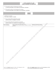 Form AOC-J-143 Waiver of Parent&#039;s Right to Counsel - North Carolina (English/Spanish), Page 2