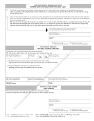 Form AOC-J-205 Nontestimonial Identification Order (Juvenile Suspect) - North Carolina (English/Vietnamese), Page 3