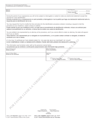 Form AOC-J-205 Nontestimonial Identification Order (Juvenile Suspect) - North Carolina (English/Spanish), Page 2