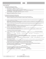 Form AOC-J-151 Order on Need for Continued Nonsecure Custody (Abuse/Neglect/Dependency) - North Carolina (English/Spanish), Page 4