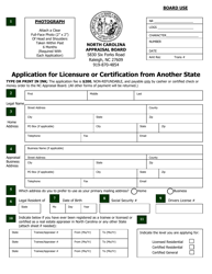 Application for Licensure or Certification From Another State - North Carolina, Page 6