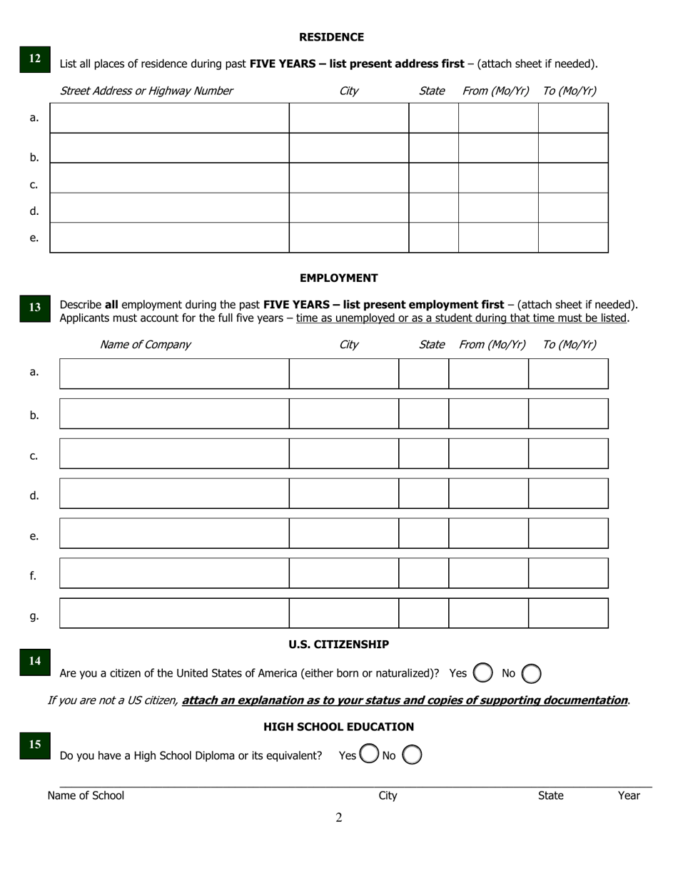 Application for Licensure or Certification From Another State - North Carolina, Page 7