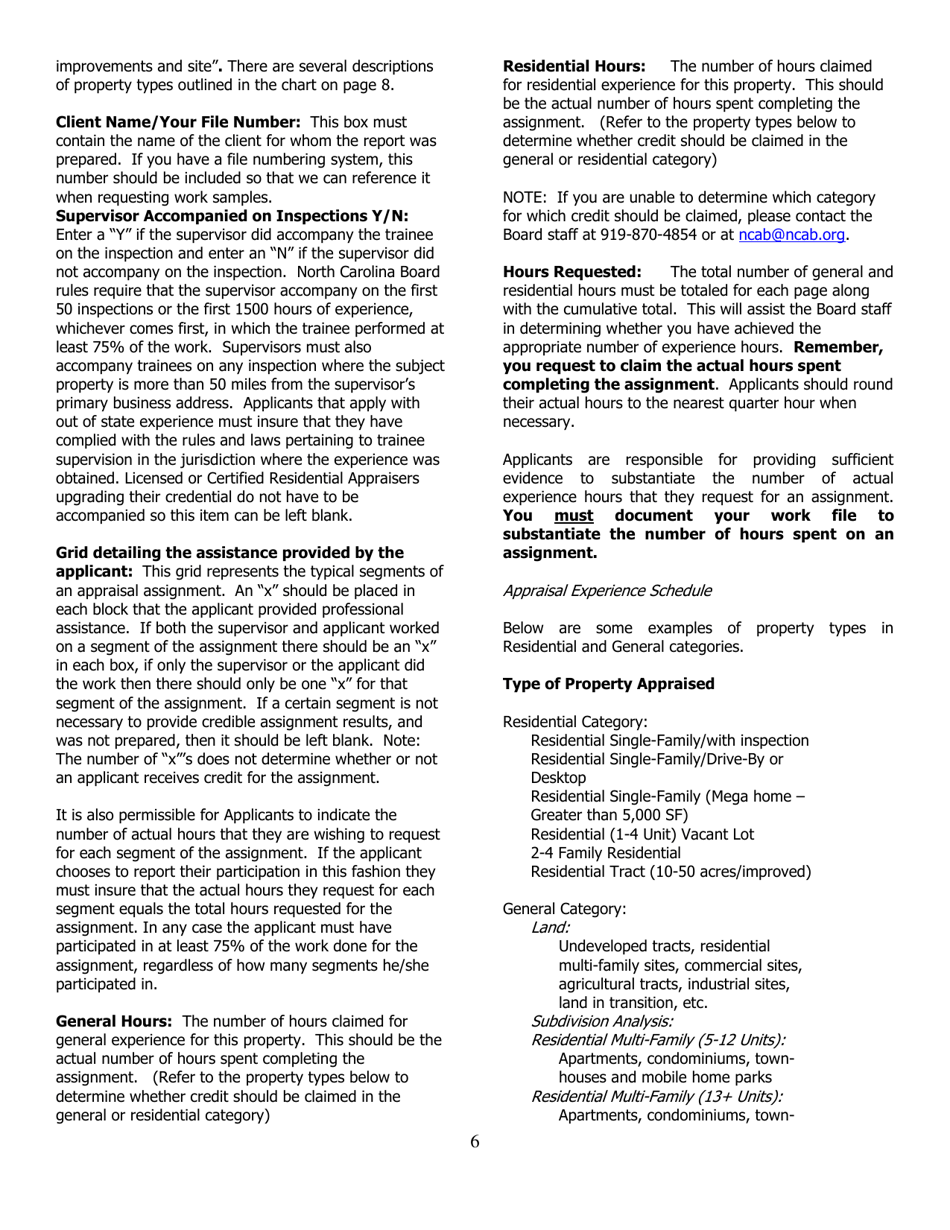 Application for Licensed Residential - North Carolina, Page 6