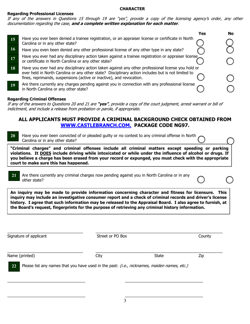 Application for Certified General Certification - North Carolina, Page 13