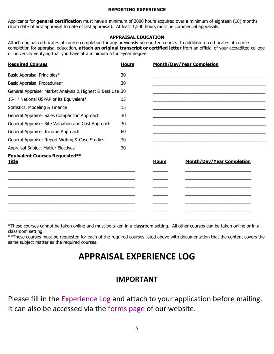 Application for Certified General Certification - North Carolina, Page 15