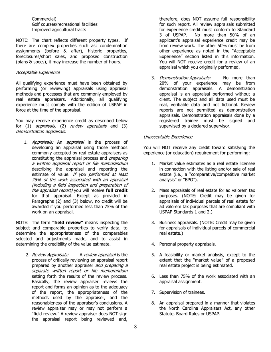 Application for Certified General Certification - North Carolina, Page 8