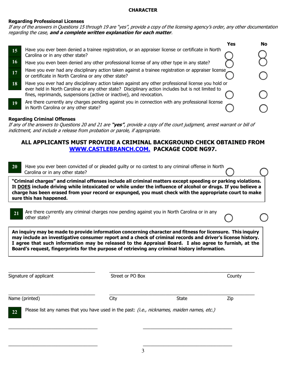 Application for Certified Residential Certification - North Carolina, Page 14