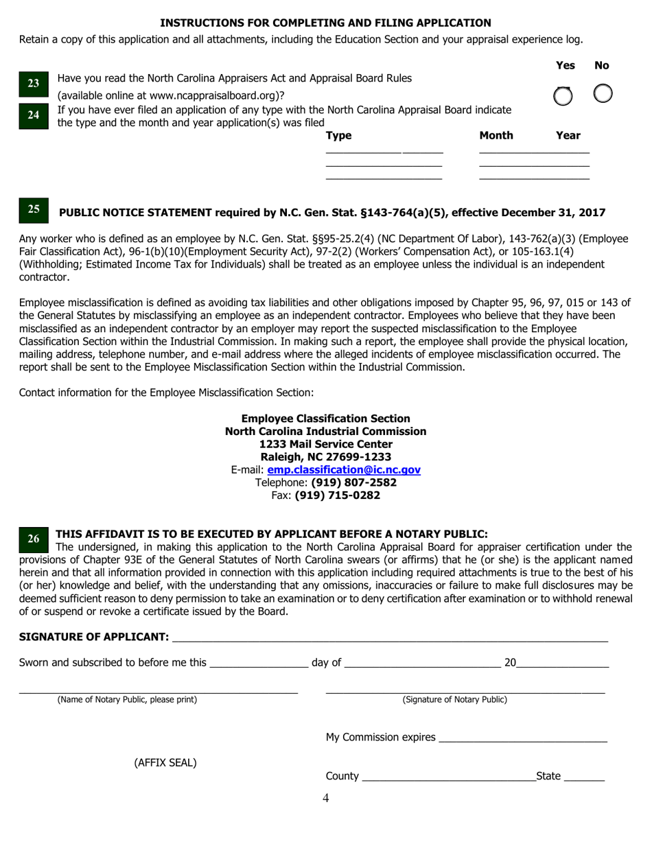 Application for Certified Residential Certification - North Carolina, Page 15