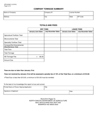 Form SFN60495 Annual Fertilizer Retail Tonnage Report - North Dakota, Page 5