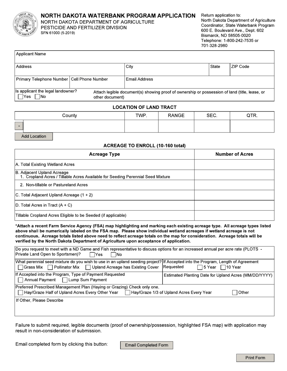 Form SFN61000 - Fill Out, Sign Online and Download Fillable PDF, North ...