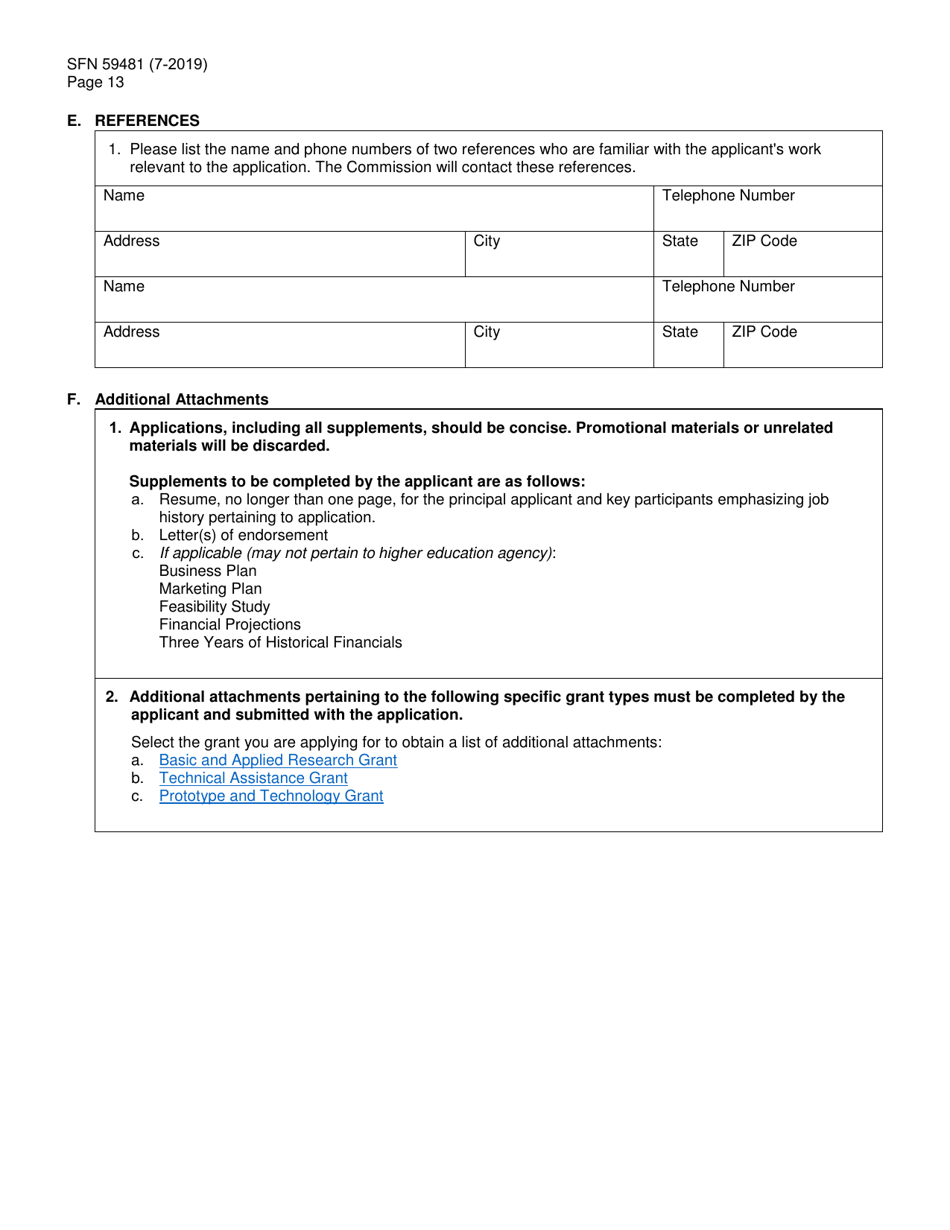 Form SFN59481 Agricultural Products Utilization Commission Grant Application - North Dakota, Page 13