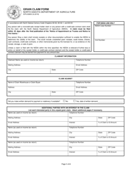 Document preview: Form SFN60853 Grain Claim Form - North Dakota
