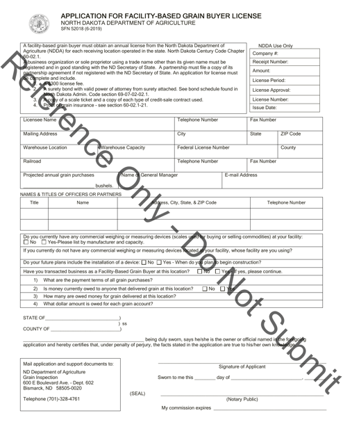 Form SFN52018  Printable Pdf