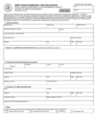 Form SFN58980 Inert Waste Beneficial Use Application - North Dakota