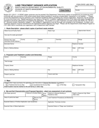 Document preview: Form SFN51601 Land Treatment Variance Application - North Dakota