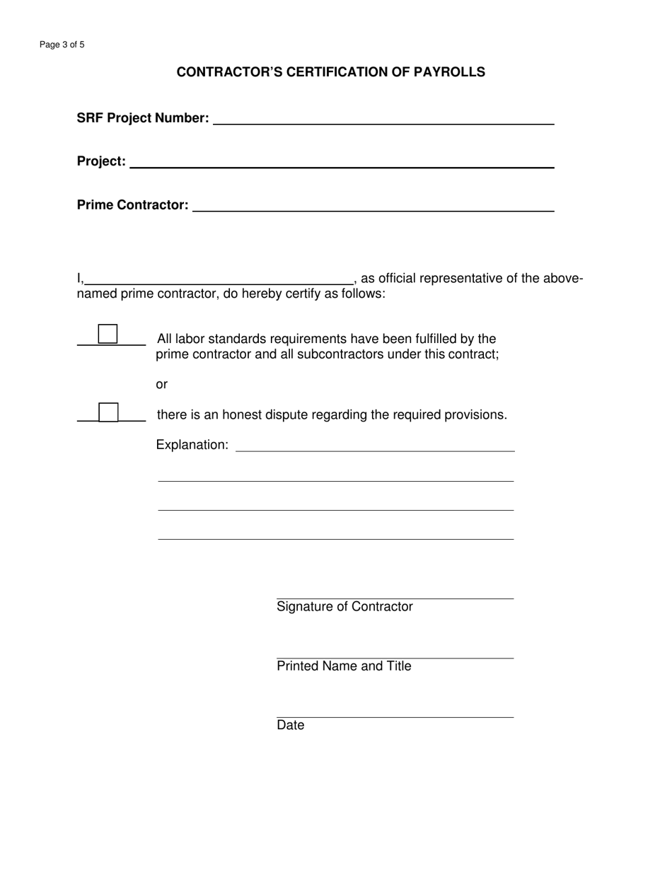 State Revolving Fund Final Project Closeout Checklist and Certifications - North Dakota, Page 3