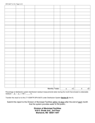Form SFN54277 Distribution System Disinfectant Residual Monitoring Data - North Dakota, Page 2