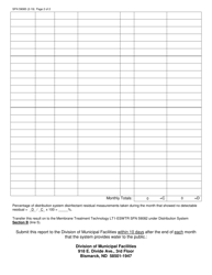 Form SFN59085 Membrane Treatment Technology Distribution System Disinfectant Residual Monitoring Data - North Dakota, Page 2