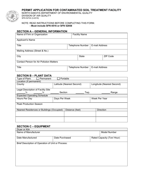 Form SFN52724  Printable Pdf