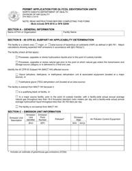 Form SFN58923 Permit Application for Glycol Dehydration Units - North Dakota