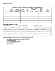 Form SFN58923 Permit Application for Glycol Dehydration Units - North Dakota, Page 2