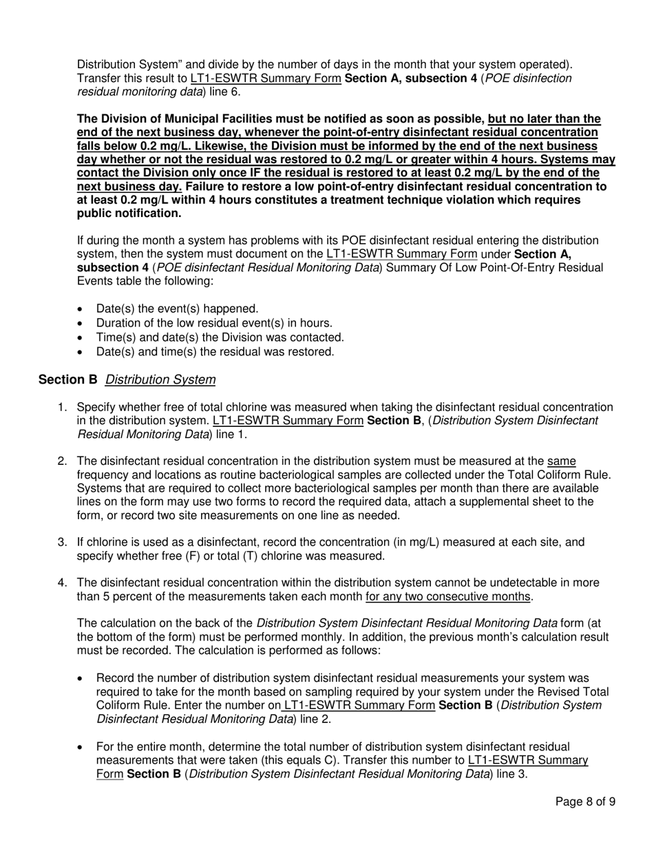 Form SFN54272 Long Term 1 - Enhanced Surface Water Treatment Rule Summary - North Dakota, Page 10