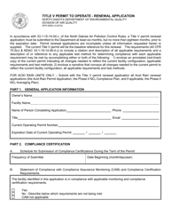 Document preview: Form SFN52824 Title V Permit to Operate - Renewal Application - North Dakota