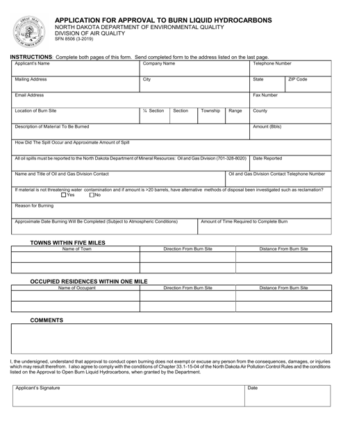 Form SFN8506  Printable Pdf