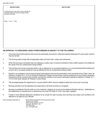 Form SFN8506 Application for Approval to Burn Liquid Hydrocarbons - North Dakota, Page 2