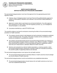 Form SFN905 North Dakota Medicaid Service/Technology/Procedure Assessment - North Dakota