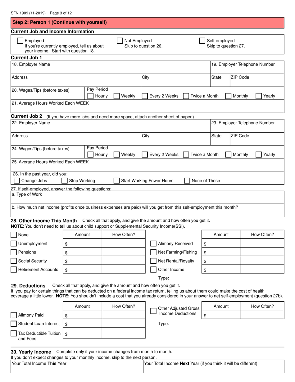 Form SFN1909 Application for Health Coverage and Help Paying Costs - North Dakota, Page 4