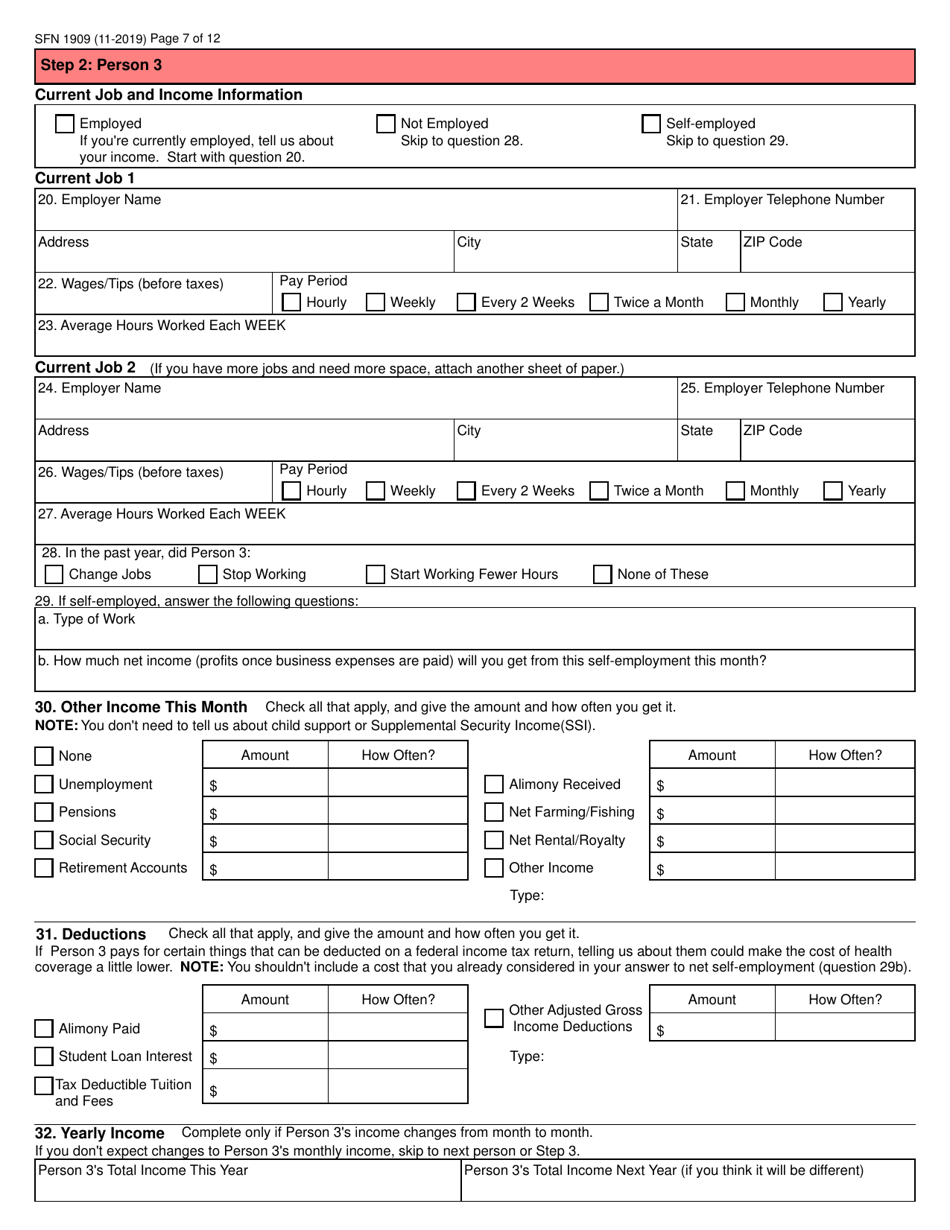 Form SFN1909 Application for Health Coverage and Help Paying Costs - North Dakota, Page 8