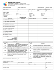 Document preview: Form SFN52929 Budget Application - North Dakota