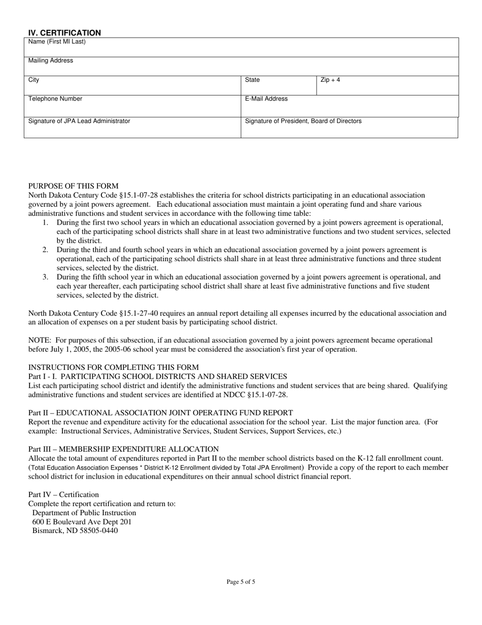 Form SFN53931 Annual Report of Educational Association Activities - North Dakota, Page 5