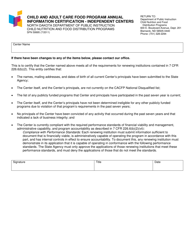 Document preview: Form SFN59995 Child and Adult Care Food Program Annual Information Certification - Independent Centers - North Dakota