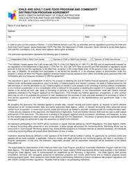 Document preview: Form SFN9193 Child and Adult Care Food Program and Commodity Distribution Program Agreement - North Dakota