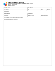Document preview: Form SFN61044 Contract Waiver Request - North Dakota