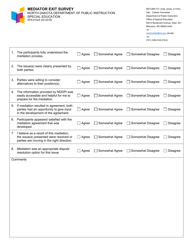 Document preview: Form SFN61024 Mediator Exit Survey - North Dakota