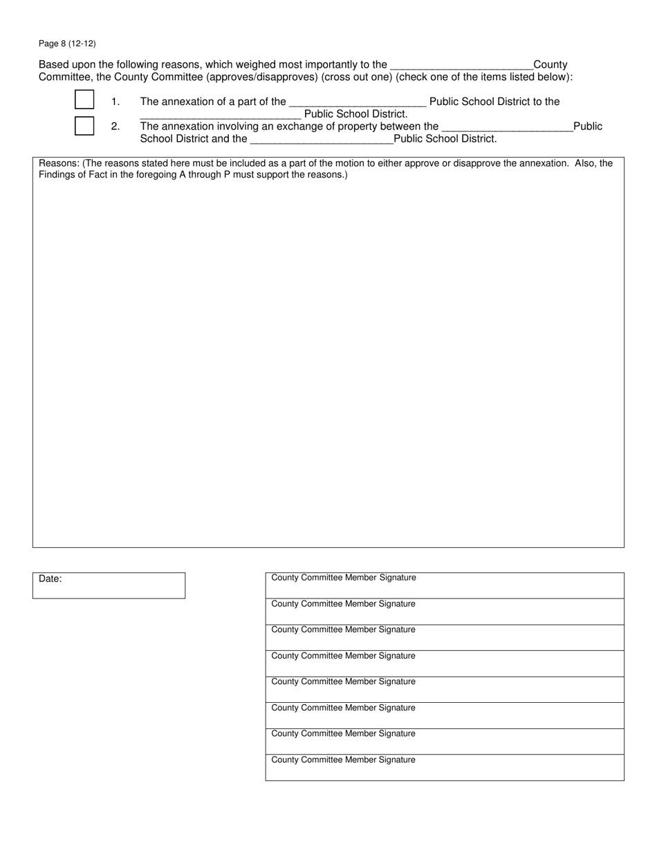 Form SFN18856 Findings of Fact for Annexations - North Dakota, Page 8