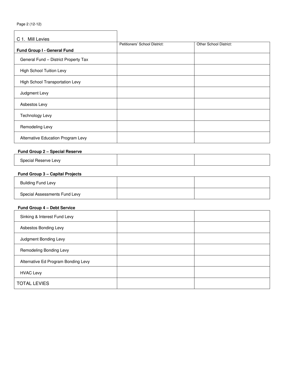 Form SFN18858 Informational Sheet for Annexations - North Dakota, Page 2