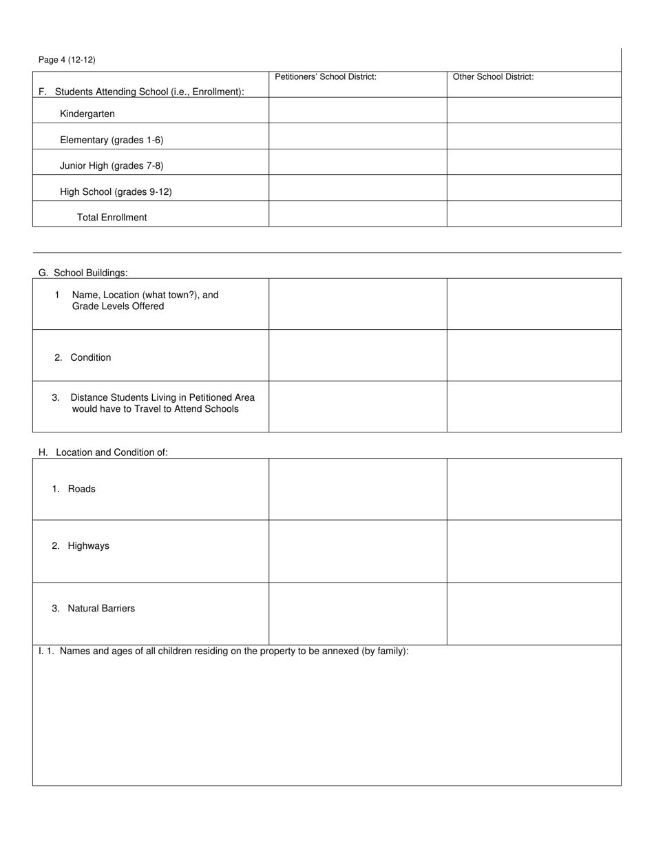 Form SFN18858 Informational Sheet for Annexations - North Dakota, Page 4