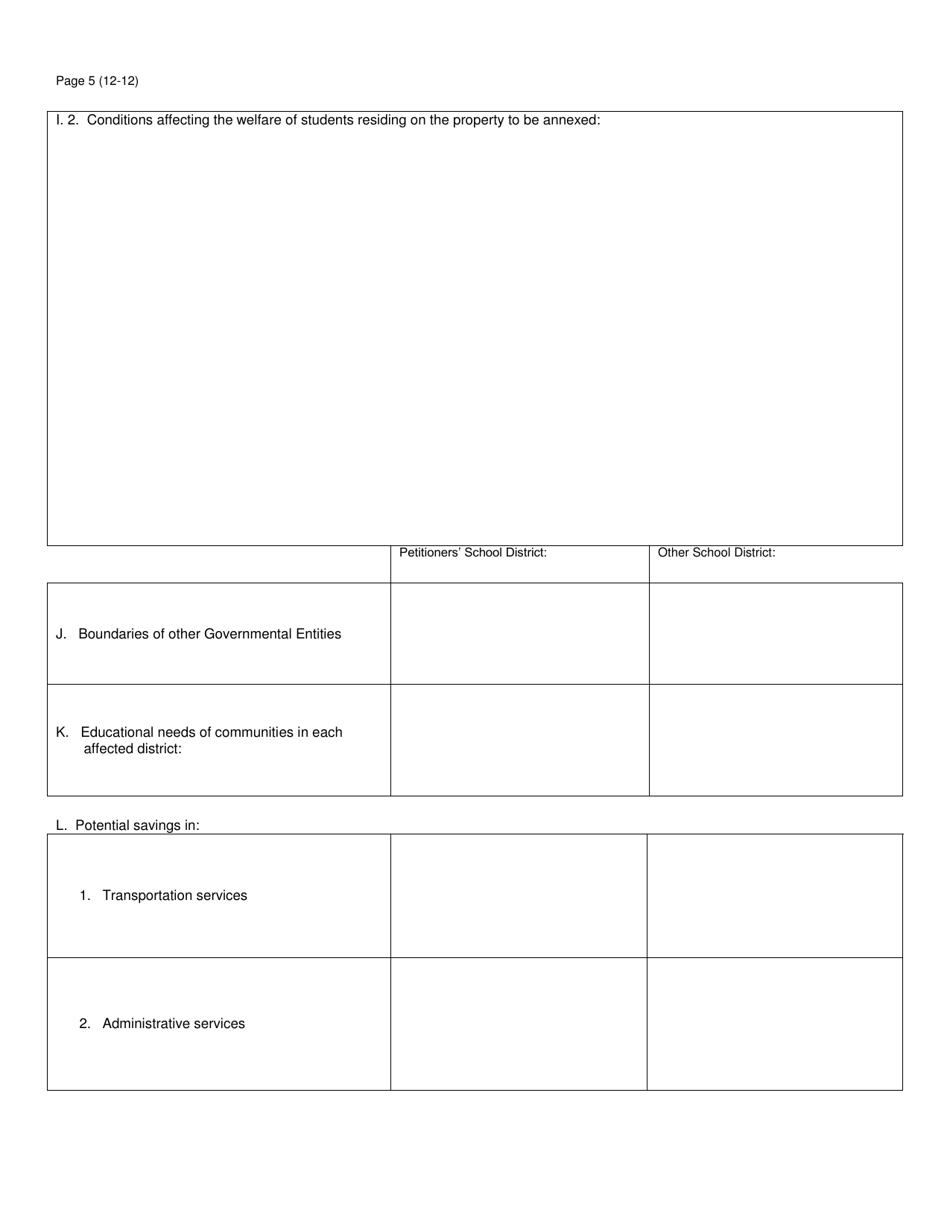 Form SFN18858 Informational Sheet for Annexations - North Dakota, Page 5