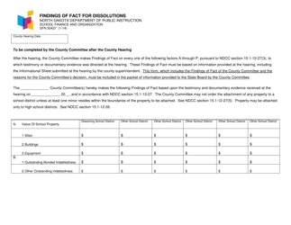 Form SFN50427 Findings of Fact for Dissolutions - North Dakota