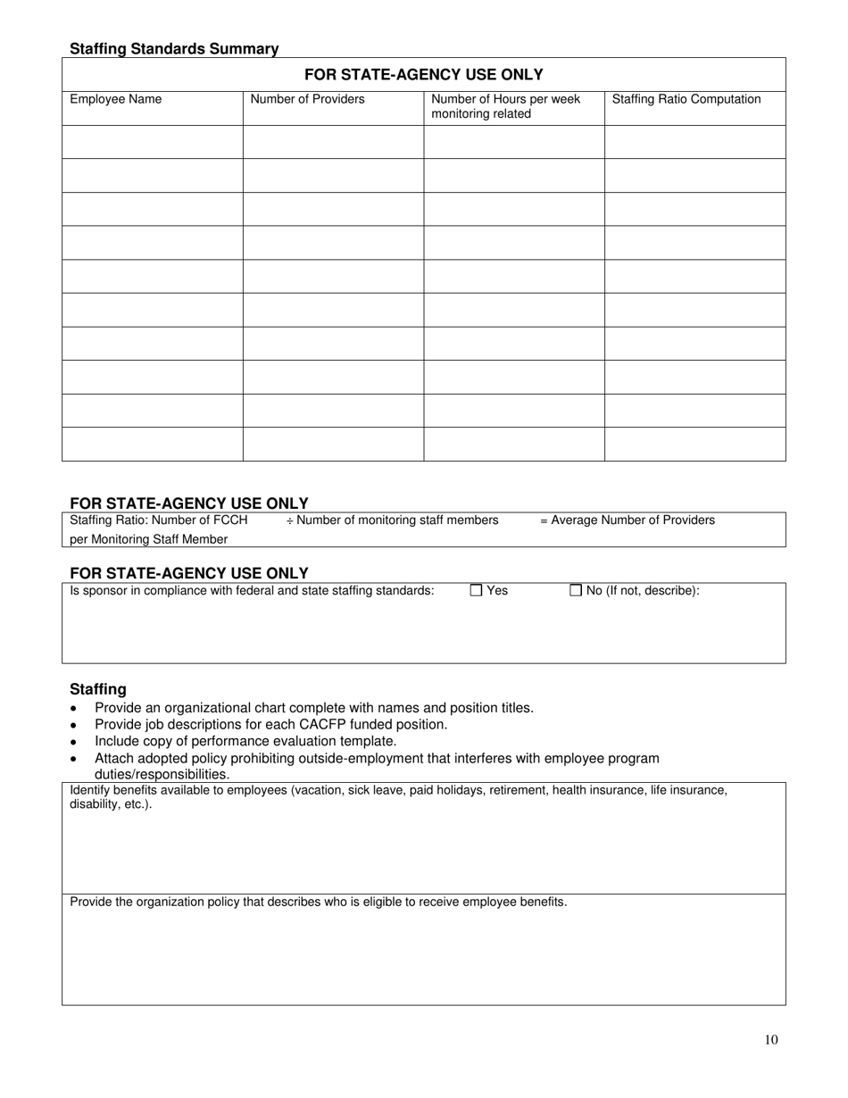 Form SFN52474 Family Child Care Home Sponsor Management Plan - North Dakota, Page 10