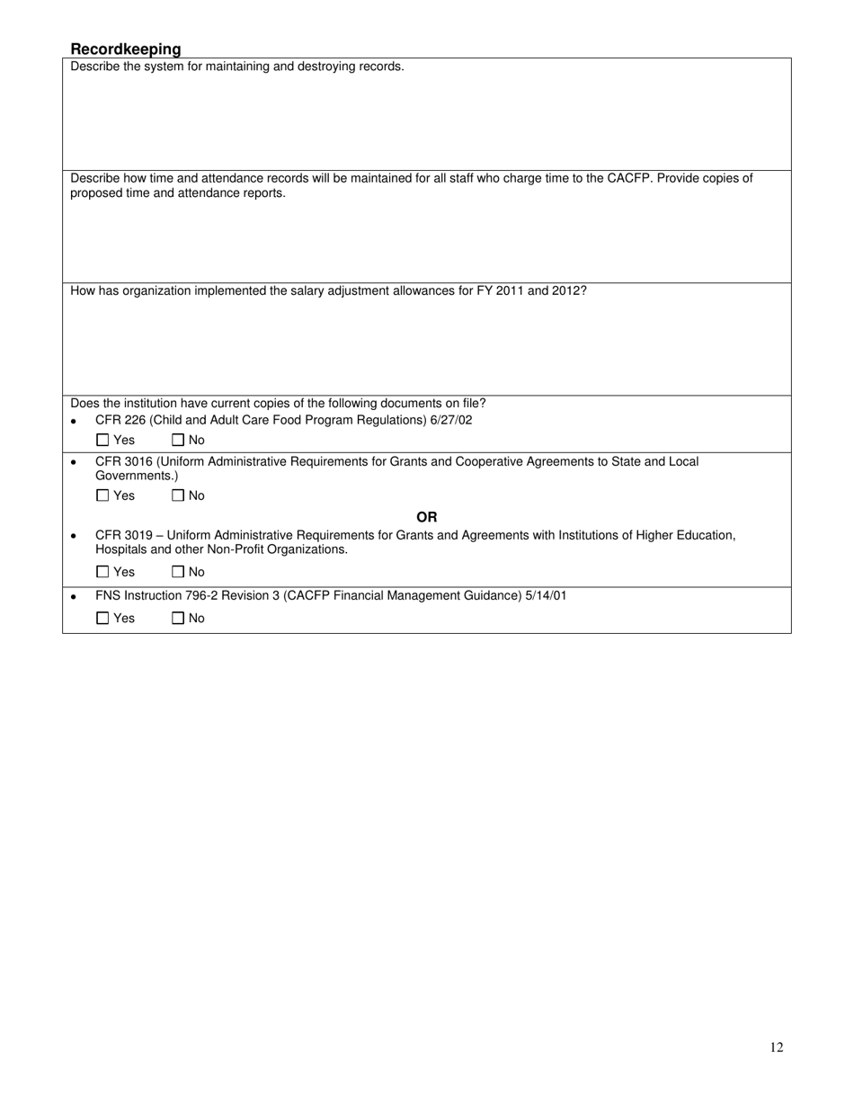 Form SFN52474 Family Child Care Home Sponsor Management Plan - North Dakota, Page 12
