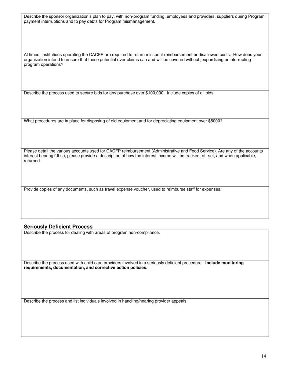 Form SFN52474 Family Child Care Home Sponsor Management Plan - North Dakota, Page 14