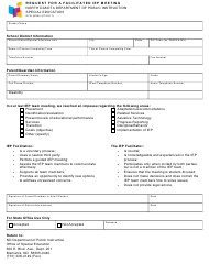 Document preview: Form SFN58305 Request for a Facilitated Iep Meeting - North Dakota