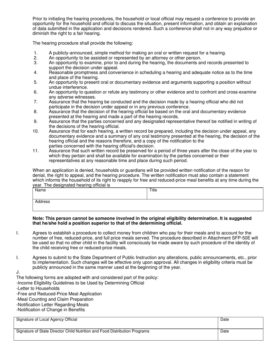 Form SFN52890 Policy Statement for Free and Reduced-Price Meals / CACFP - Charge - North Dakota, Page 2