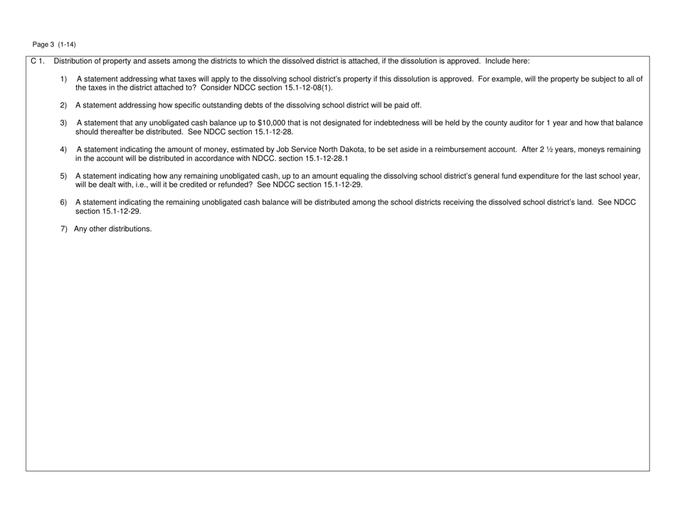 Form SFN50426 Informational Sheet for Dissolutions - North Dakota, Page 3